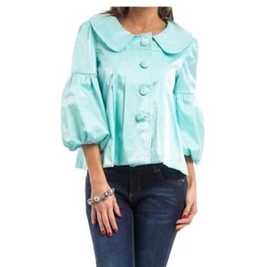 NWT Satin Balloon Sleeve Babydoll Jacket Coat